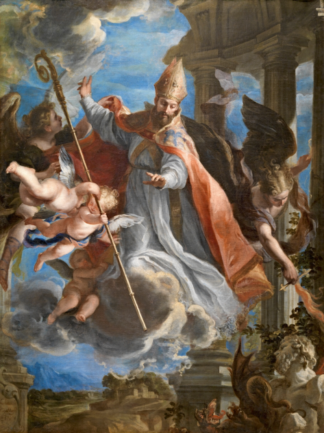 The Triumph of San Augustine 1664 was painted during the lifetime of Louis XIV 